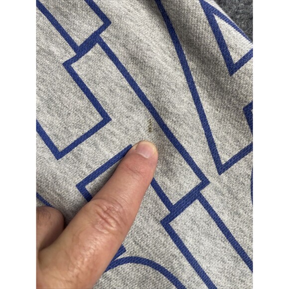 CHAMPION Reverse Weave Hoodie Mens Medium Sweatshirt All Over Print Sweater Gray - Picture 2 of 16